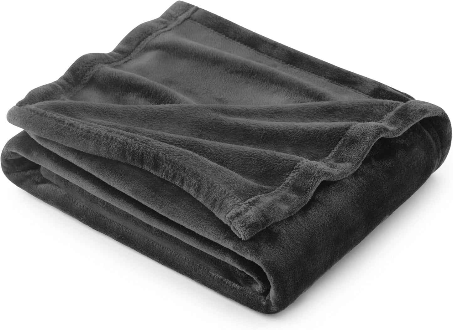 Bedsure Fleece Blanket Twin Size Dark Grey - 300GSM Lightweight Plush Fuzzy Cozy Soft Warm Blanket for Bed, Sofa, Couch, Travel, Camping, 60x80 inches