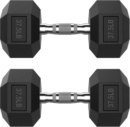 Hex Dumbbell Set 2.5-400 lb, Rubber Encased Exercise & Fitness Dumbbells, Weights Dumbbells Set of 2, Hand Weight for Strength Training