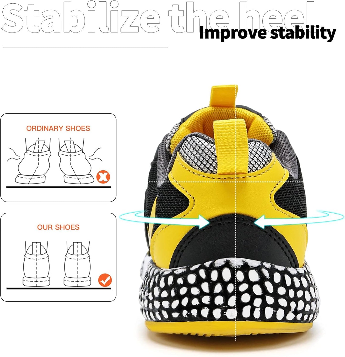 WETIKE Boy's Shoes Mesh Slip on Lightweight Running Sneakers