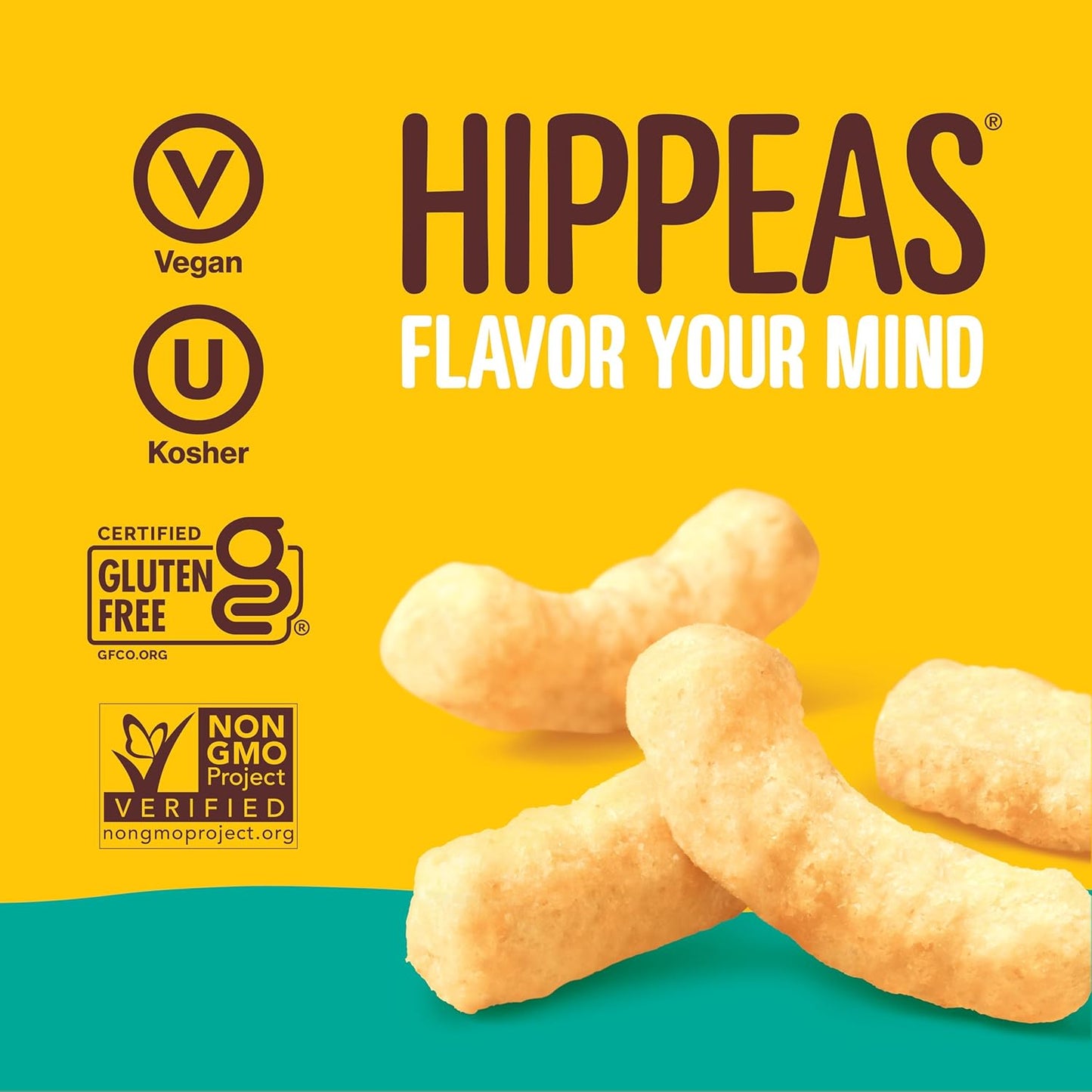 Hippeas Chickpea Puffs, Cheezy Vibes, 0.8 Ounce (Pack of 30), 3g Protein, 2g Fiber, Vegan, Gluten-Free, Crunchy, Plant Protein Snacks