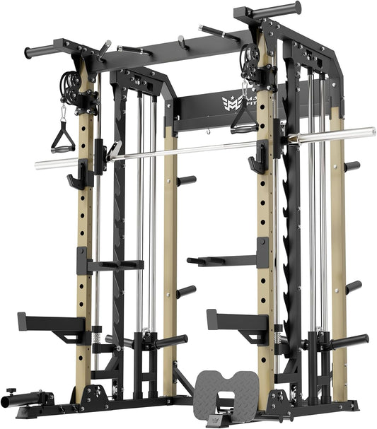 B52 Machine Home Gym with Power Rack, Cable Crossover, Dual Pulley System, Landmine, and Multi-Grip Pull-Up Bar – Heavy-Duty Fitness Equipment for Strength Training and Full-Body Workouts