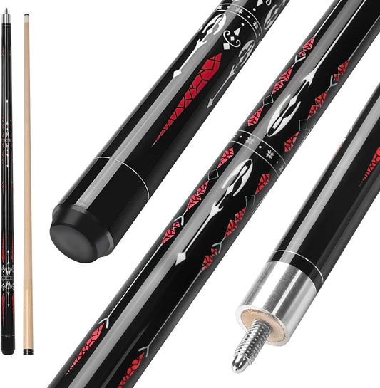 Pool Cue, 58" Billiard Cue Stick 2-Piece 13mm Maple Wood Pool Cue Stick 18 19 20 21oz for Bar House Pool Table Sports