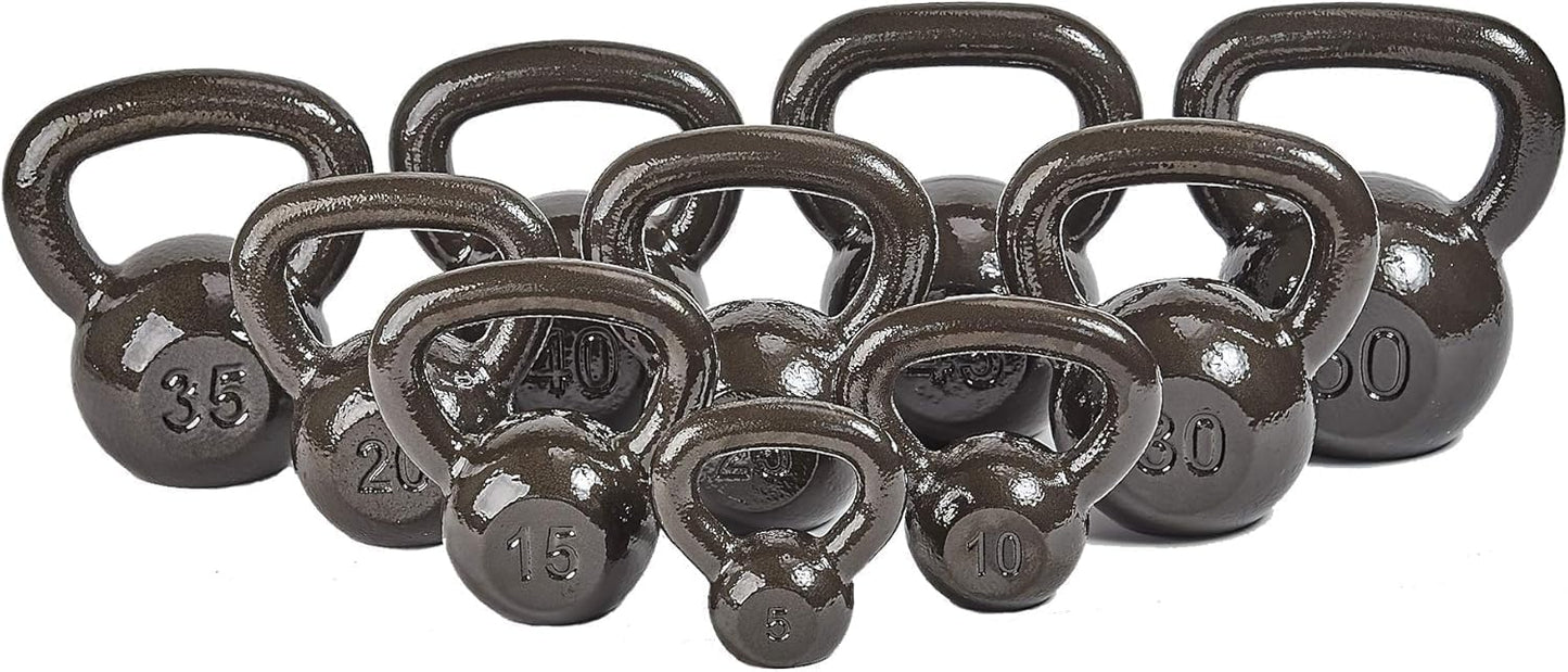 Cast Iron Kettlebell Weights for Home Gym, Heavy Duty Strength Training, Workout Equipment for HIIT, Functional Fitness