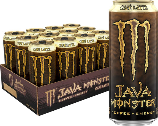 Monster Energy Java Café Latte, Coffee + Energy Drink, 15 Ounce (Pack of 12)