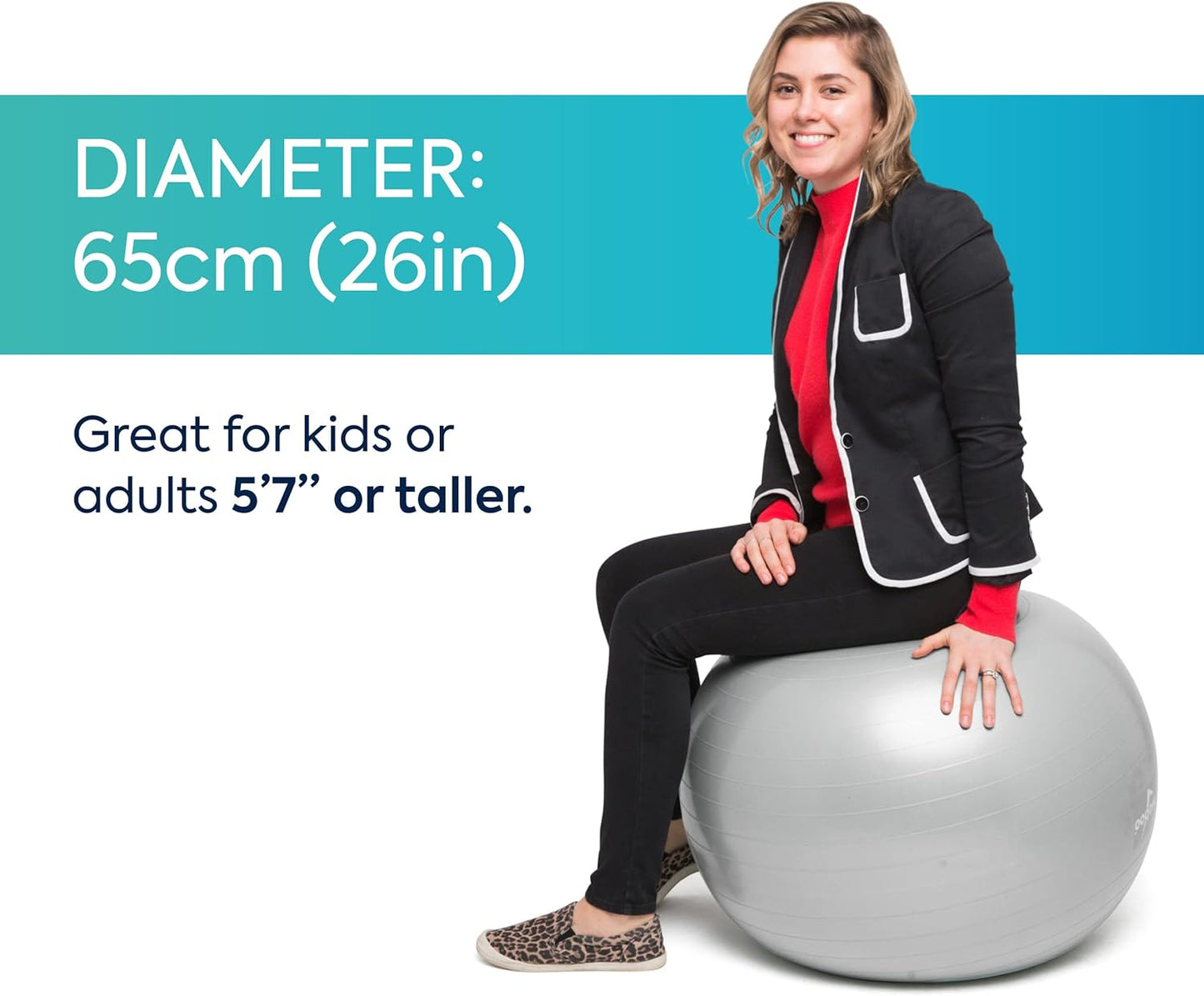 Bouncyband Balance Ball – Create Flexible Seating to Improve Focus at School, Office, or Home with This No-Roll Weighted Ball