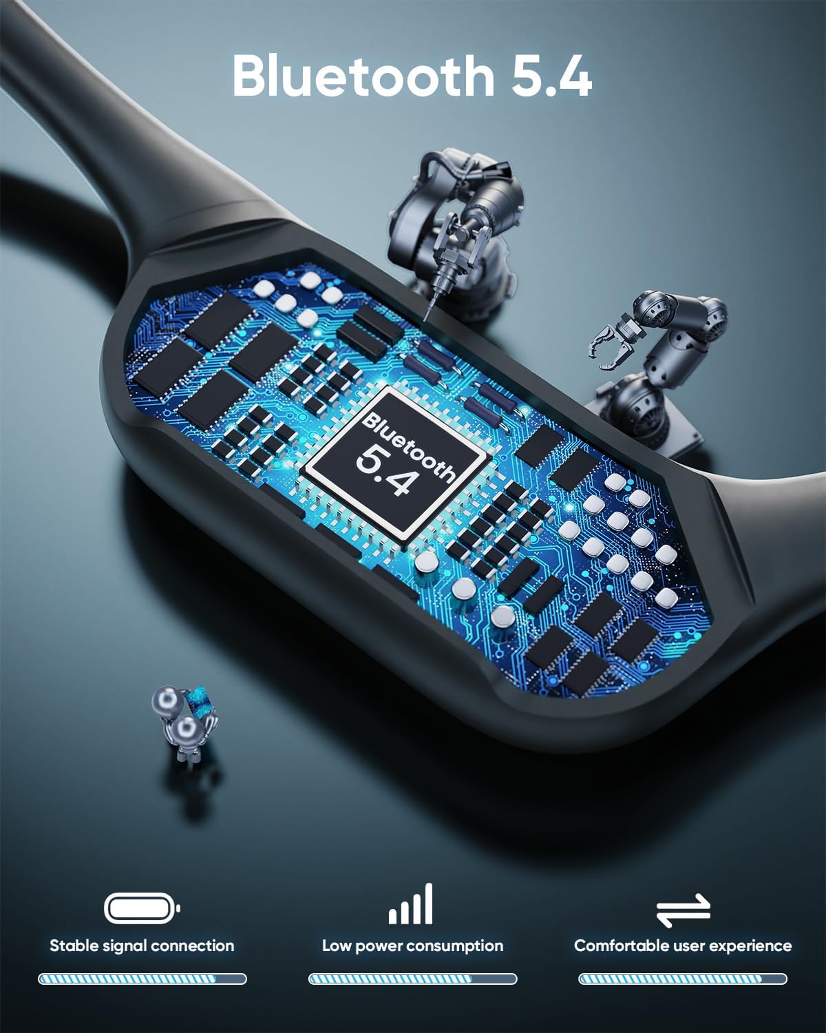 Swimming Headphones IP68 Waterproof, Bone Conduction Headphones MP3 Player Built-in 32G Memory, Bluetooth 5.4 Wireless Headset, Open Earphones Sports Suitable for Running, Cycling, Exercise