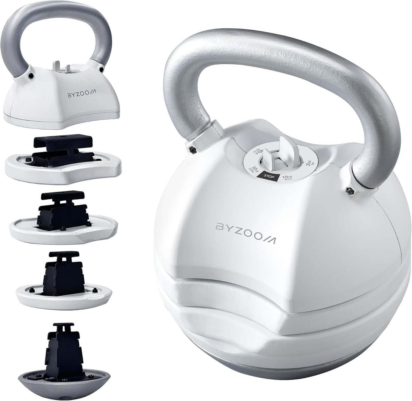 Adjustable Kettlebell 30lb Weight Training Fitness Exercise Full Body Workout 5 in 1 for Home Gym Beginners Woman