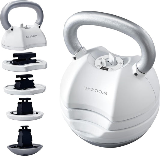 Adjustable Kettlebell 30lb Weight Training Fitness Exercise Full Body Workout 5 in 1 for Home Gym Beginners Woman