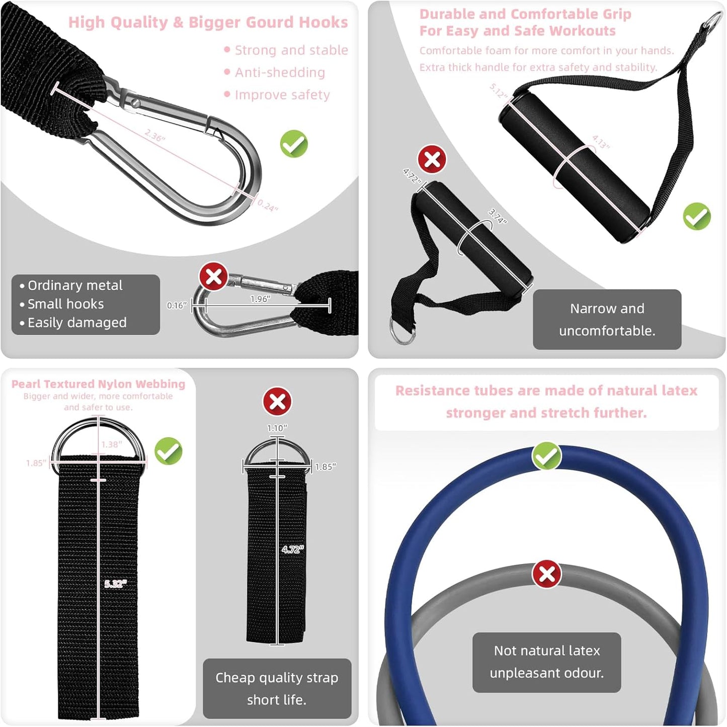 Aihoye Resistance Bands for Working Out, Exercise Bands with Handles, Stretch Bands for Exercise, Workout Bands with Door Anchors for Physical Therapy & Strength Training