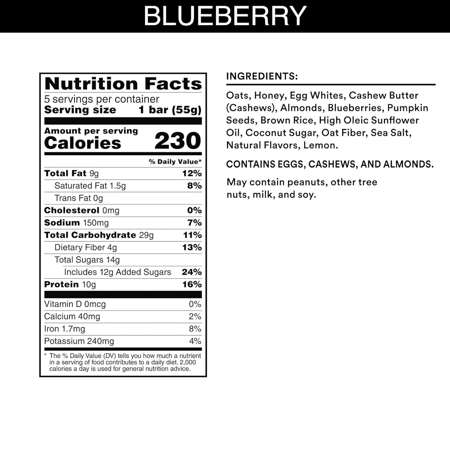 RXBAR Nut Butter and Oat Protein Bars, Protein Snacks, Snack Bars, Blueberry Cashew Butter (6 Boxes, 30 Bars)