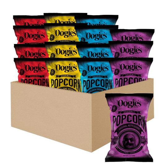 Oogie's Gourmet Popcorn| 16 Pack | Variety Flavor Pack | Gluten Free Popcorn Snacks | 1oz Individual Bags