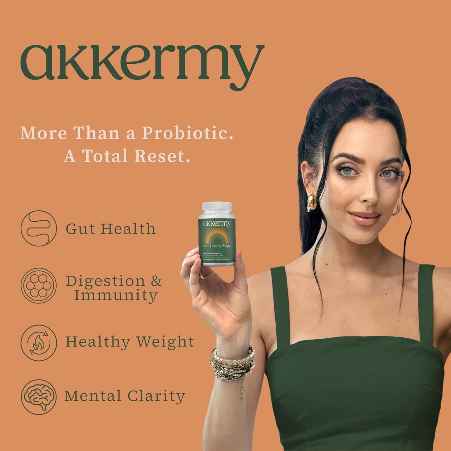 Akkermansia Probiotic for Appetite & Craving Control | Increases GLP-1 & Boosts Healthy Weight | 180 Day Supply | Made in USA | Bacillus Coagulans, B2, D3 & Chromium |SIBO Friendly, Vegan, Gluten Free