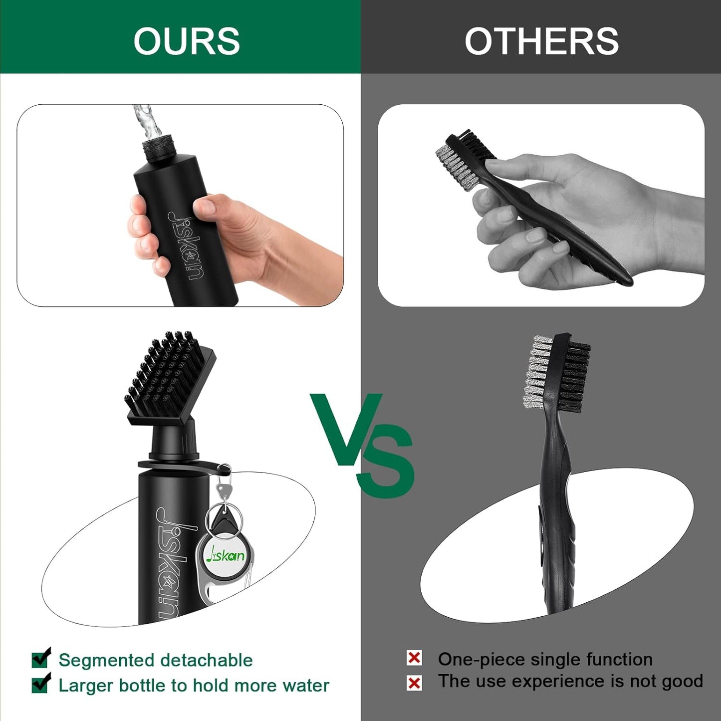 Pro Golf Club Cleaner Brush Golf Groove Sharpener Tool with Retainer Clip and Squeeze Water Bottle 7.5 Inches Holds 4 Ounces of Water, Essentials Golf Bag Accessories Best Golf Gifts for Men