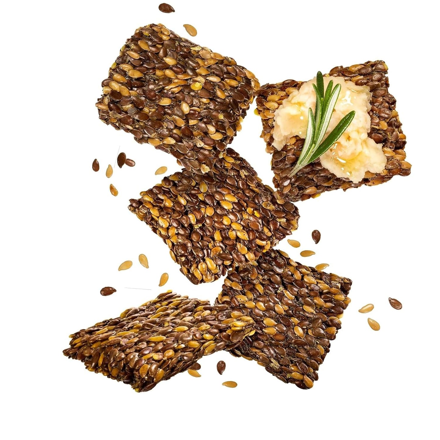 Flackers Organic Rosemary Flaxseed Crackers, 5 Ounce 1-Pack, Gluten Free, Non GMO, Vegan, Keto Snack, 9 Grams Fiber, 1 Net Carb