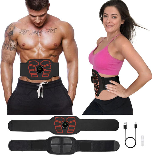 EMS Muscle Stimulator, ABS Stimulator, Abdominal Toning Belt Home Office Fitness Workout Equipment for Abdomen
