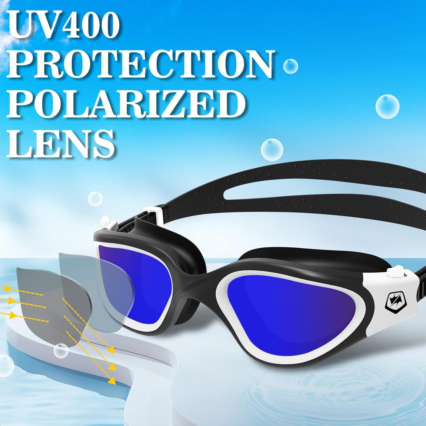 WIN.MAX Polarized Swimming Goggles Swim Pool Goggles Anti Fog Anti UV No Leakage Clear Vision for Men Women Adults Teenagers