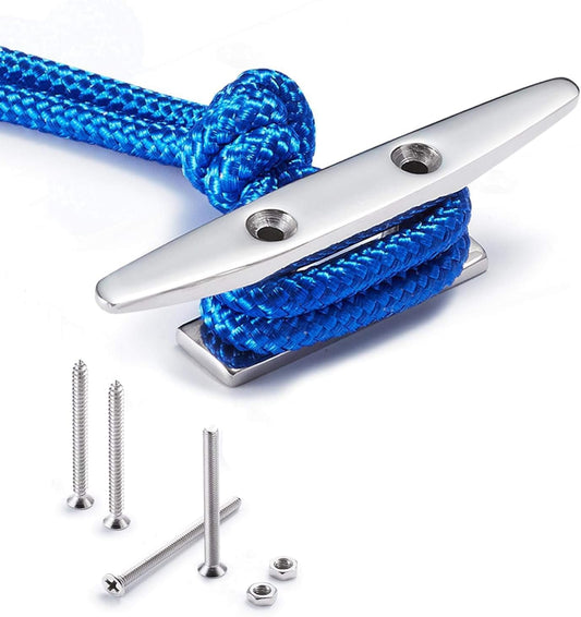 Boat Cleat Open Base Boat Cleat 4/5/6/8 inch, Dock Cleat All 316 Stainless Steel Boat Mooring Accessories, Include Installation Accessories Screws