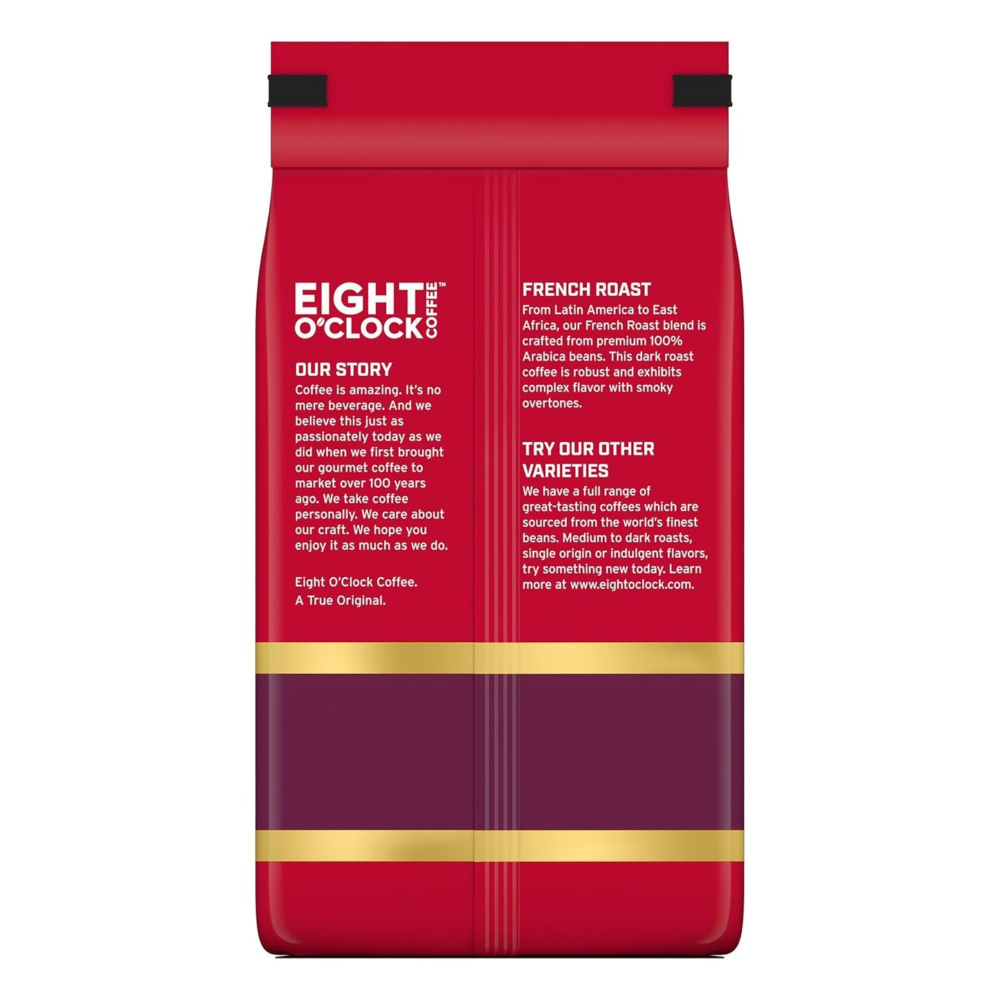 Eight O'Clock Coffee French Roast Ground Coffee, Dark Roast, 21 Ounce (Pack of 1) - Smoky & Complex