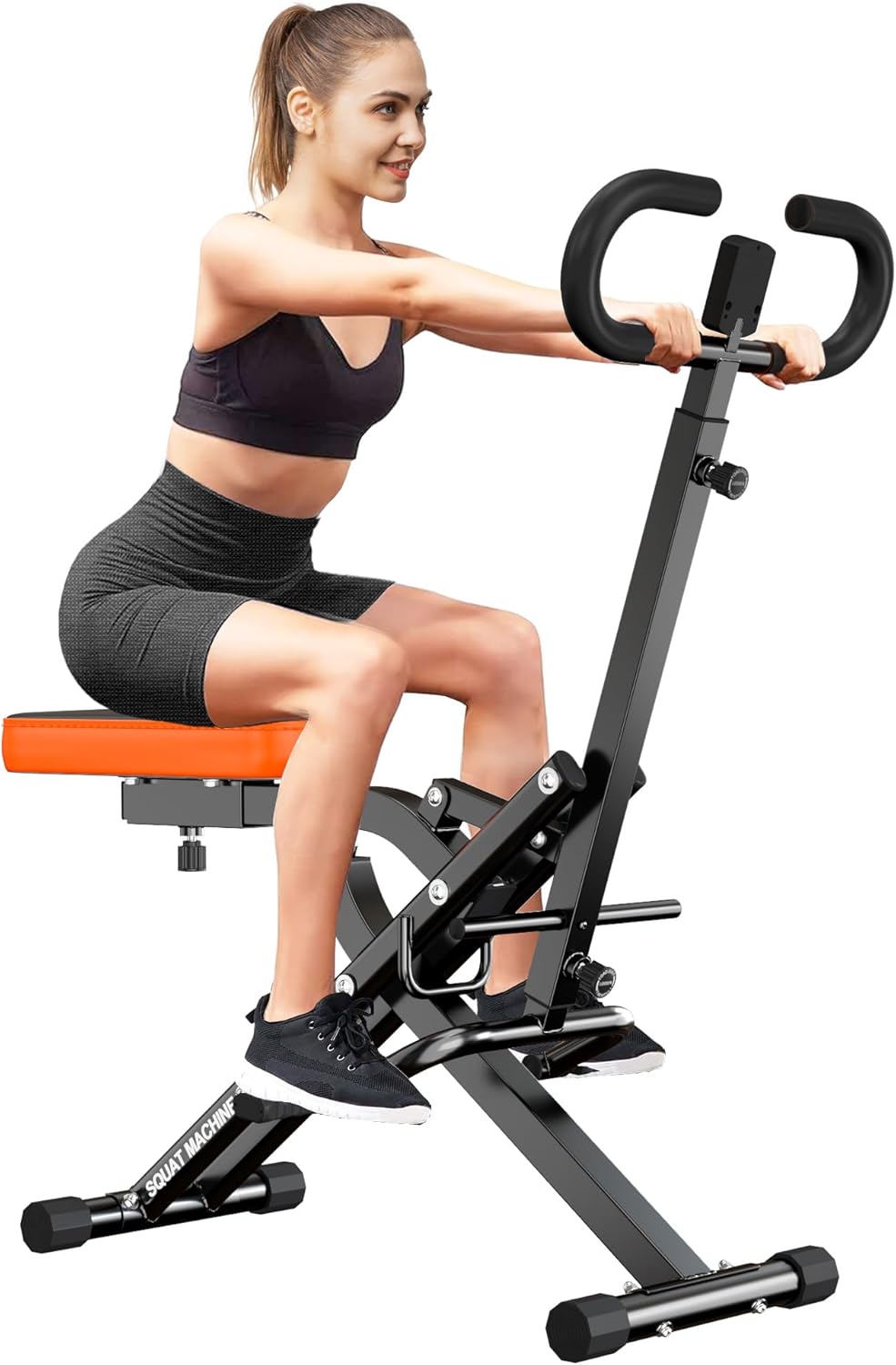 SogesPower Squat Machine for Home Gym, Squat Rowing Machine with Adjustable Resistance and Optional Full Motion, Squat Assist Trainer for Glutes & Legs Workout, Up to 330lbs