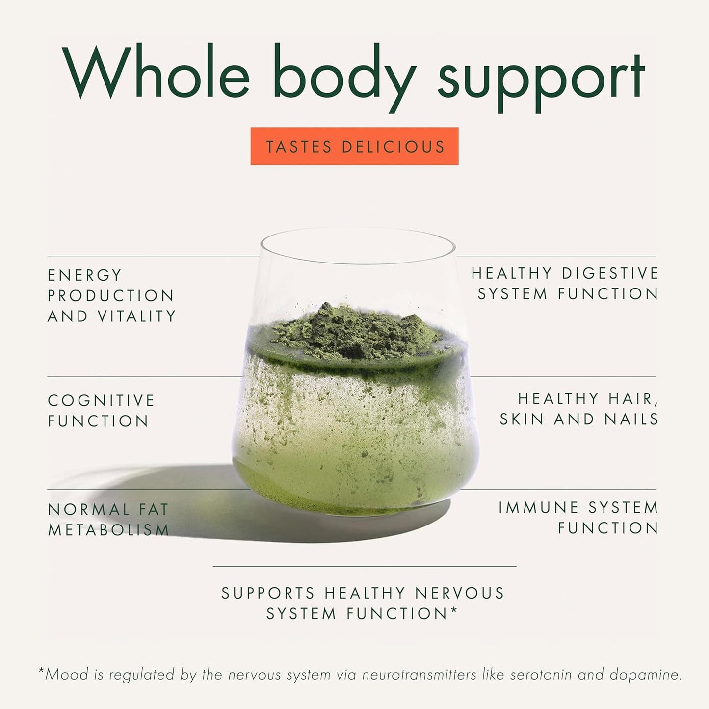 WelleCo The Super Elixir Daily Greens Powder, Probiotic Drink Mix with Whole Foods, Gluten Free, Vegan Gut Health Powder, Energy, Immunity, Healthy Skin, Hair & Nails (Jar, Blood Orange)