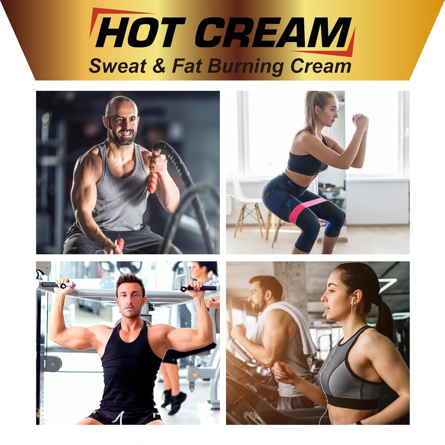 Hot Sweat Cream, Natural Sweat Cream for Belly Fat Burner for Women, Fat Burning Cream for Belly, Hot Cream Weight Loss Workout Enhancer, Cellulite Treatment for Thighs Legs, Arms & Buttocks (1 PC)