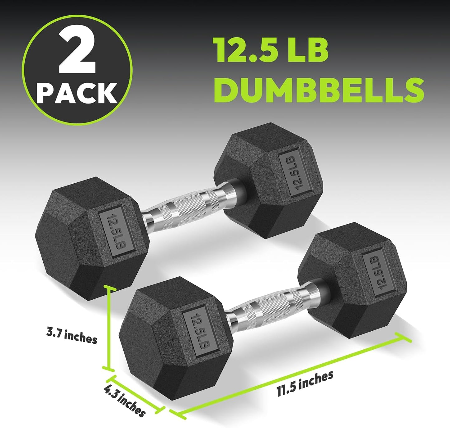 Hex Dumbbell Set 2.5-400 lb, Rubber Encased Exercise & Fitness Dumbbells, Weights Dumbbells Set of 2, Hand Weight for Strength Training