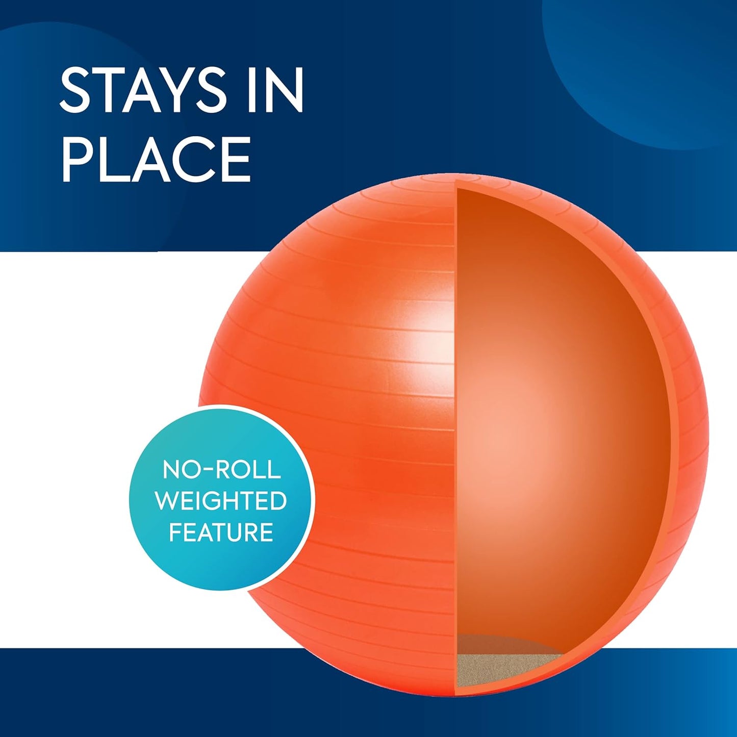 Bouncyband Balance Ball – Create Flexible Seating to Improve Focus at School, Office, or Home with This No-Roll Weighted Ball