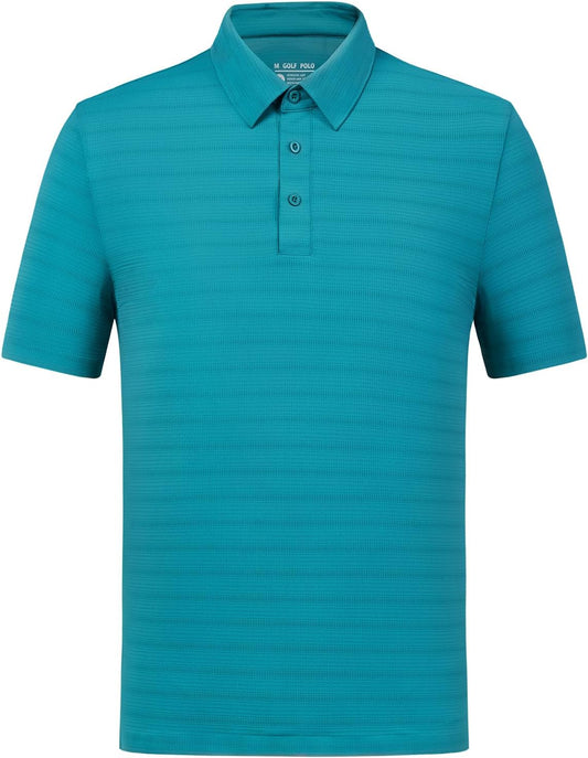 fit space Men’s Performance Golf Polo, Cooling Tennis Shirts, Seamless Stretch, Quick-Dry Short Sleeve with IceSilk Tech
