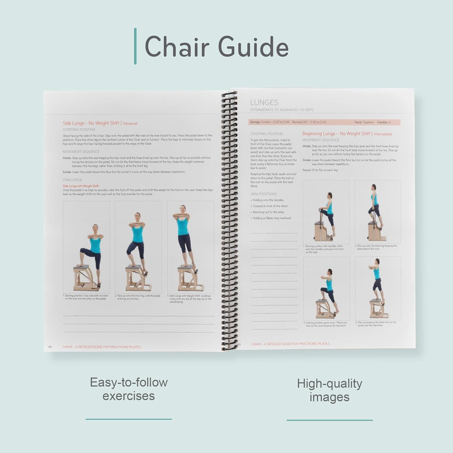Balanced Body Pilates Chair Guide, Pilates Chair Guide for Workout Equipment, for Home Gym or Studio Use