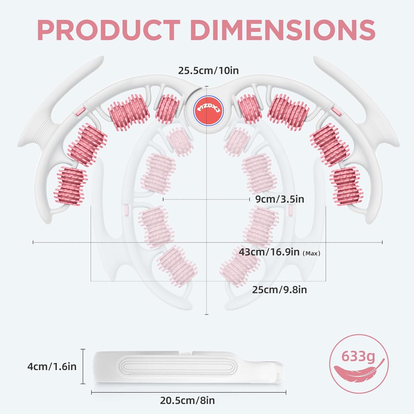 Cellulite Massage Tool Deep Fascia Massager & Dimpled Skin Remover for Legs - Anti-Cellulite Roller Tech with Lymphatic Drainage, Smooth Skin & Pain Relief for Thighs & Buttocks Sculpting