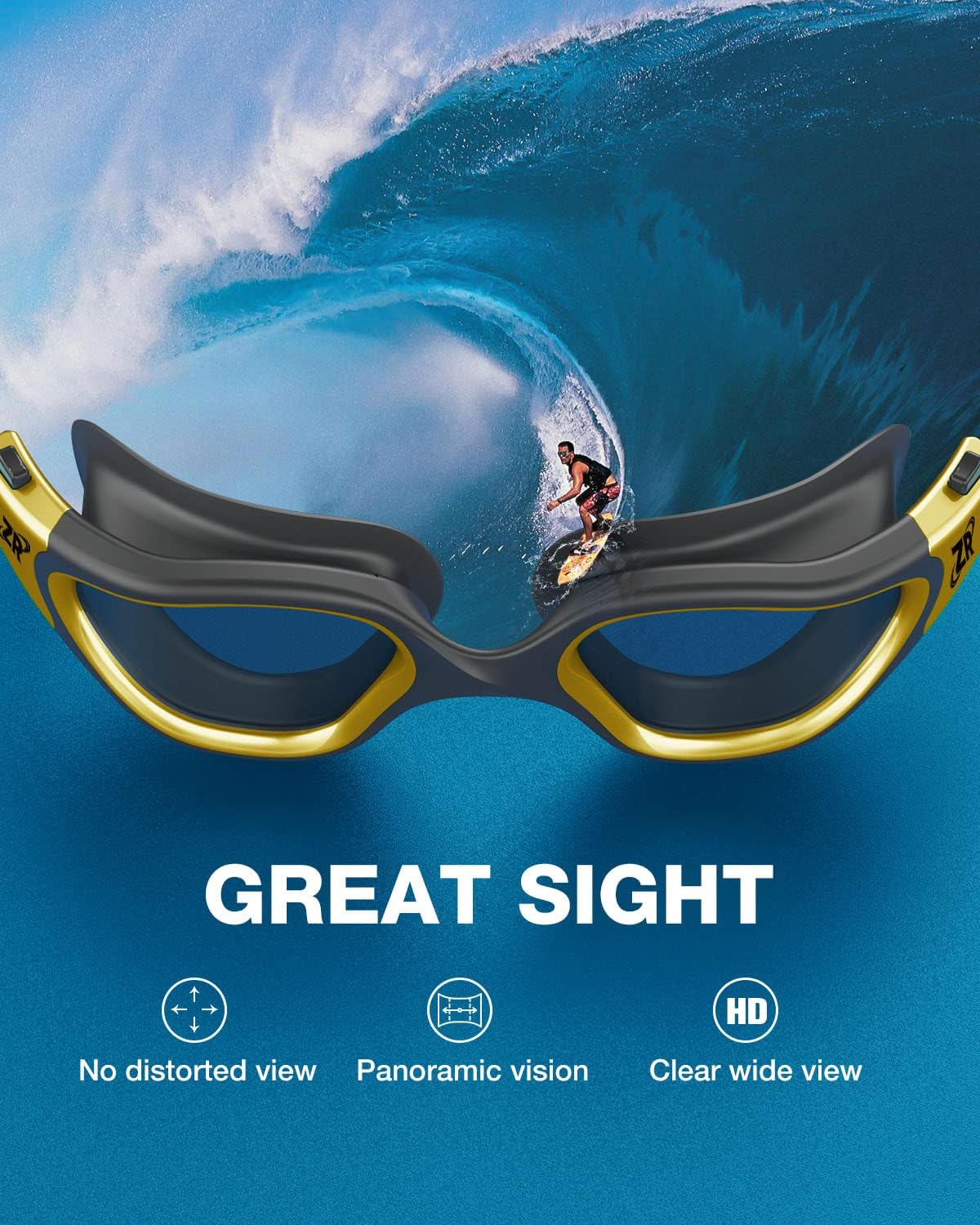 ZIONOR Swim Goggles, G1 MAX Polarized Anti-Fog Swimming Goggles for Men Women