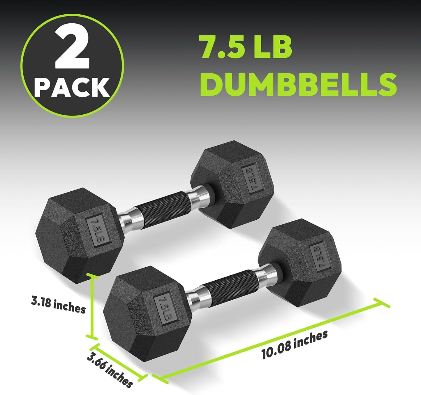 Hex Dumbbell Set 2.5-400 lb, Rubber Encased Exercise & Fitness Dumbbells, Weights Dumbbells Set of 2, Hand Weight for Strength Training