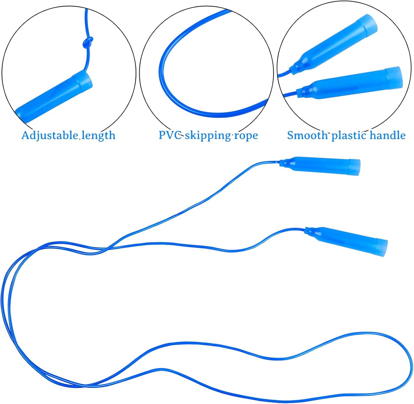 Elcoho 6 Pack Colorful Kids Jump Rope Set Adjustable Plastic Kids Jump Rope Great Party Favor Skipping Rope Outdoor Jump Ropes Great Party Favor