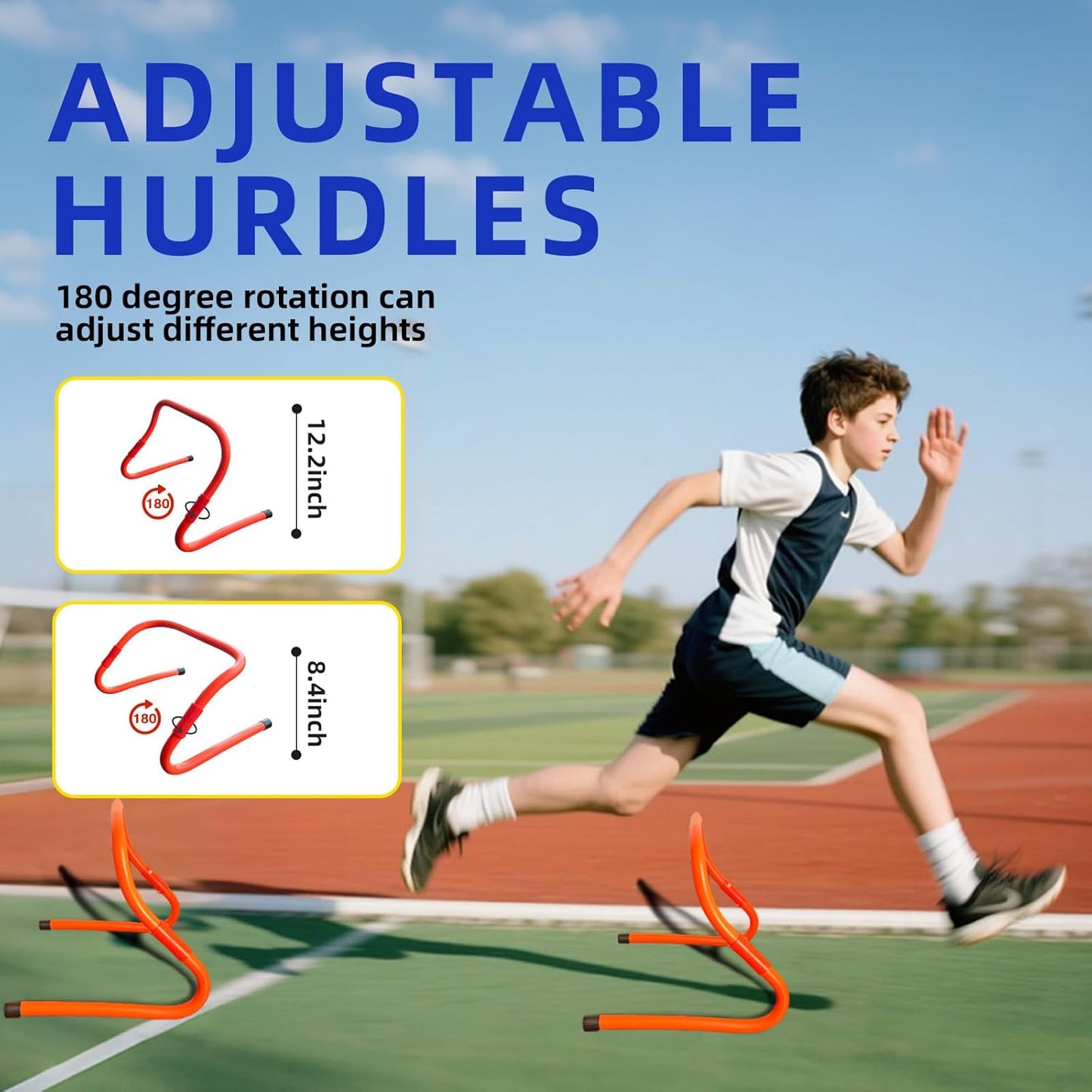 Agility Ladder Speed Training Equipment Set with 20ft Agility Ladder,4 Hurdles,12 Cones,Jump Rope,Running Parachute-Ideal Training Equipment for Kids Youth Adults in Soccer Football Basketball