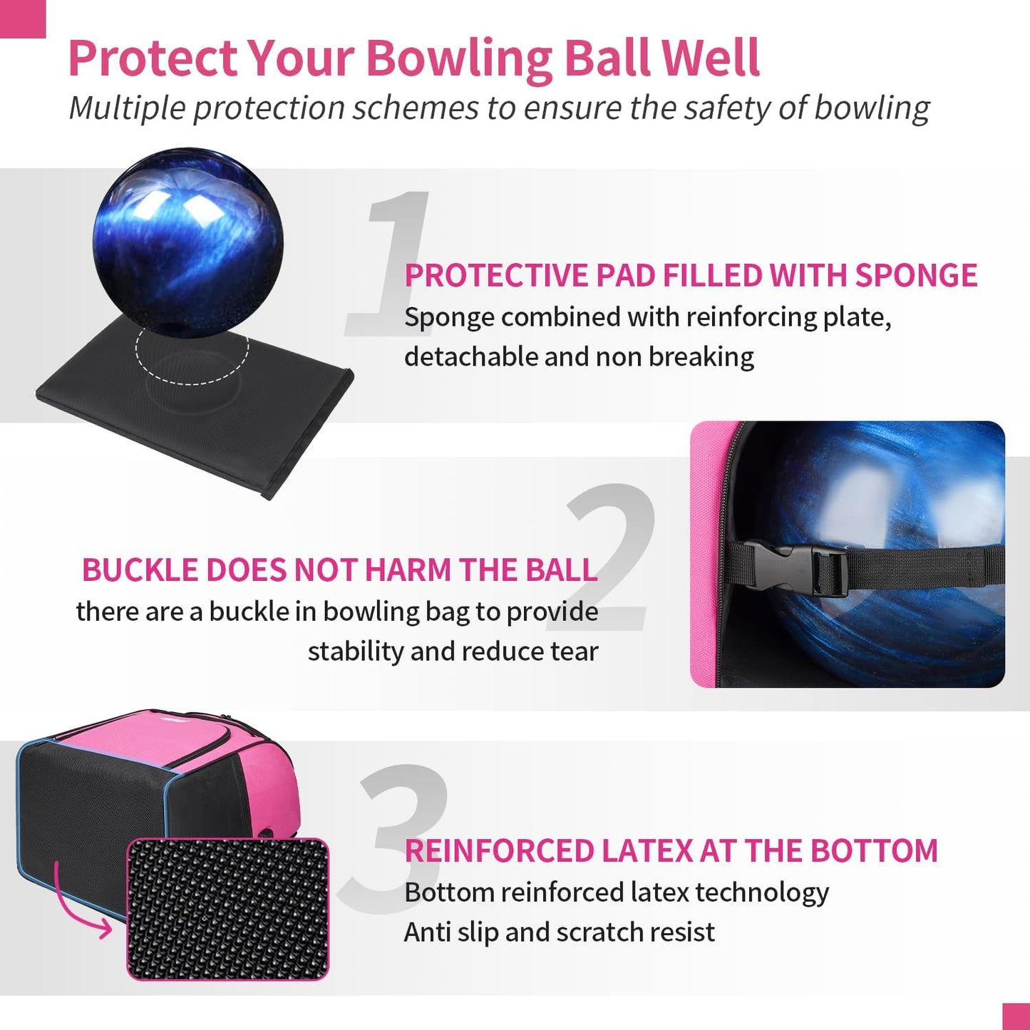 Single Bowling Ball Bag Backpack with Shoe Bag Up to Size 16, Accessories Gifts for Bowling Lovers,Bowling Bag with Padded Ball Holder