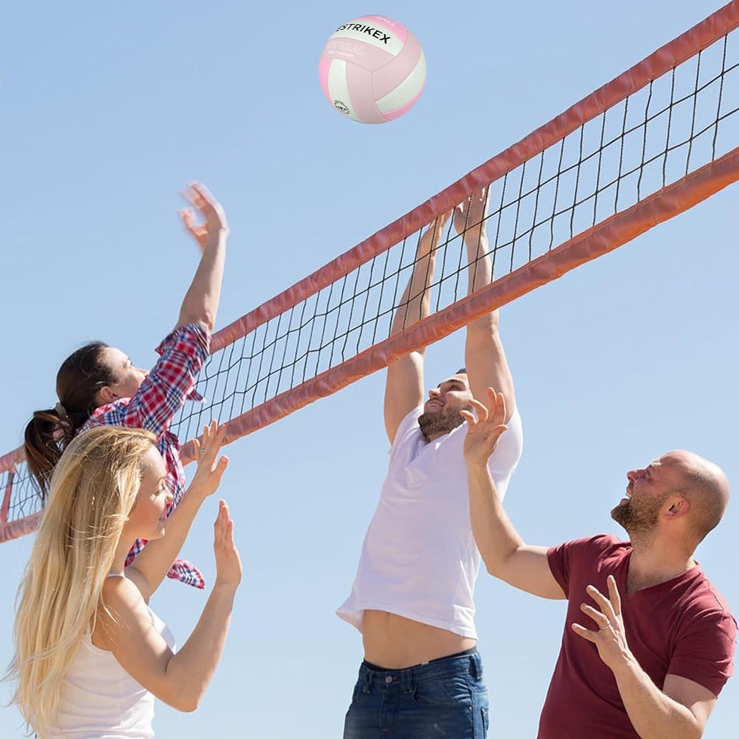 Official Size 5 Glow in The Dark Volleyball, Fluorescent Light Night Volleyball Soft Indoor Outdoor Volleyball Gift Luminous Night Light Ball for Game Gym Training Beach Play with Pump Kit