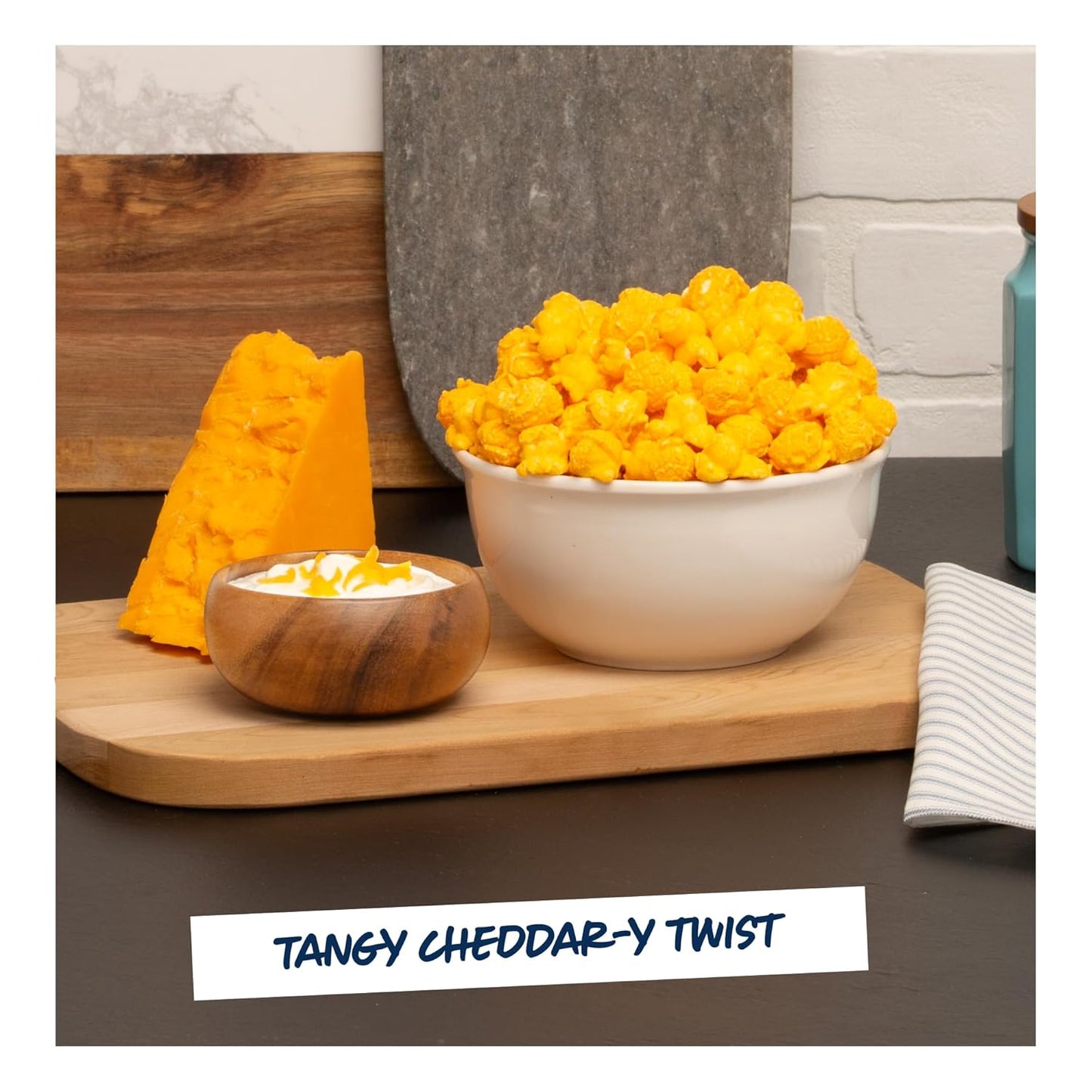 Garrett Popcorn Cheddar Sour Cream, 5.0oz, 4 Bags, Cheesy Popcorn, Gluten Free, Savory Snack, Popped Pop Corn Bags