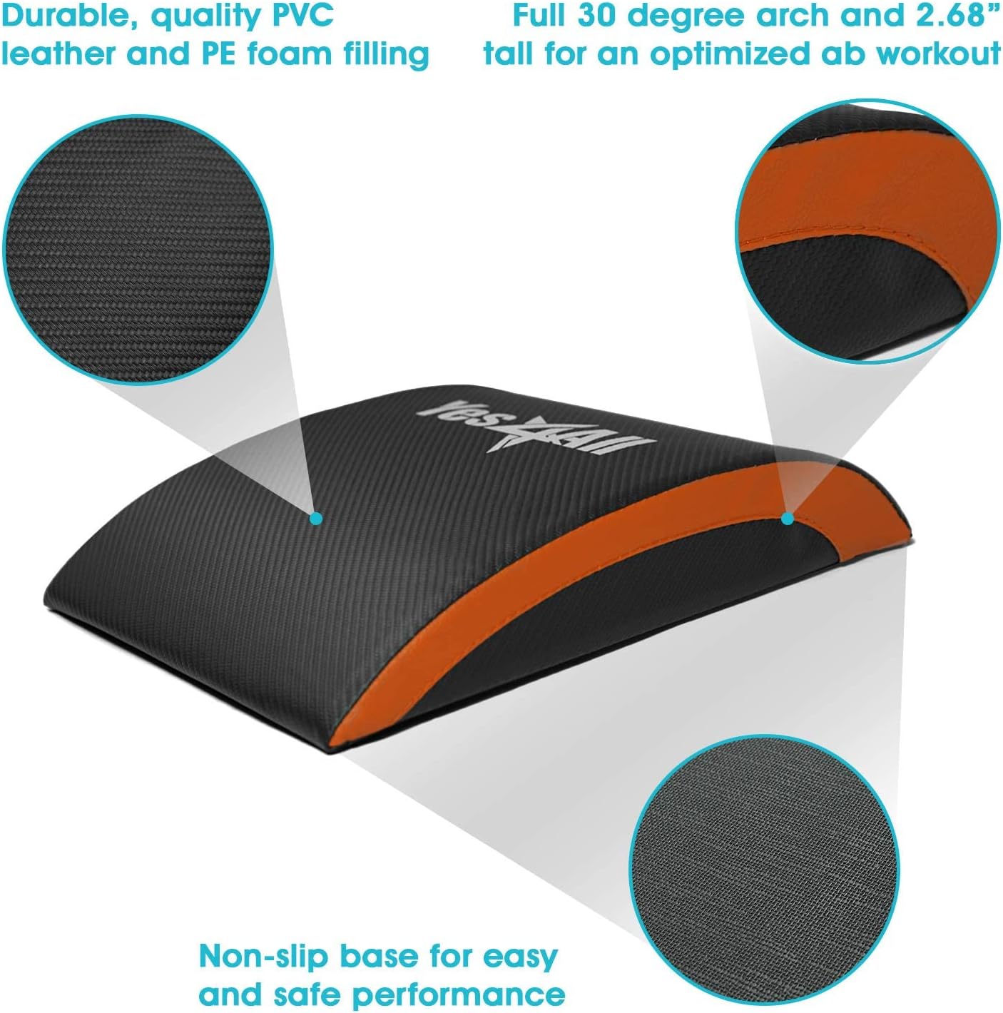 Yes4All Ab Exercise Mat Tailbone & No Tailbone, Foldable Abdominal Sit Up Support Pad, Abs Workout Equipment for Core Training and Lower Back