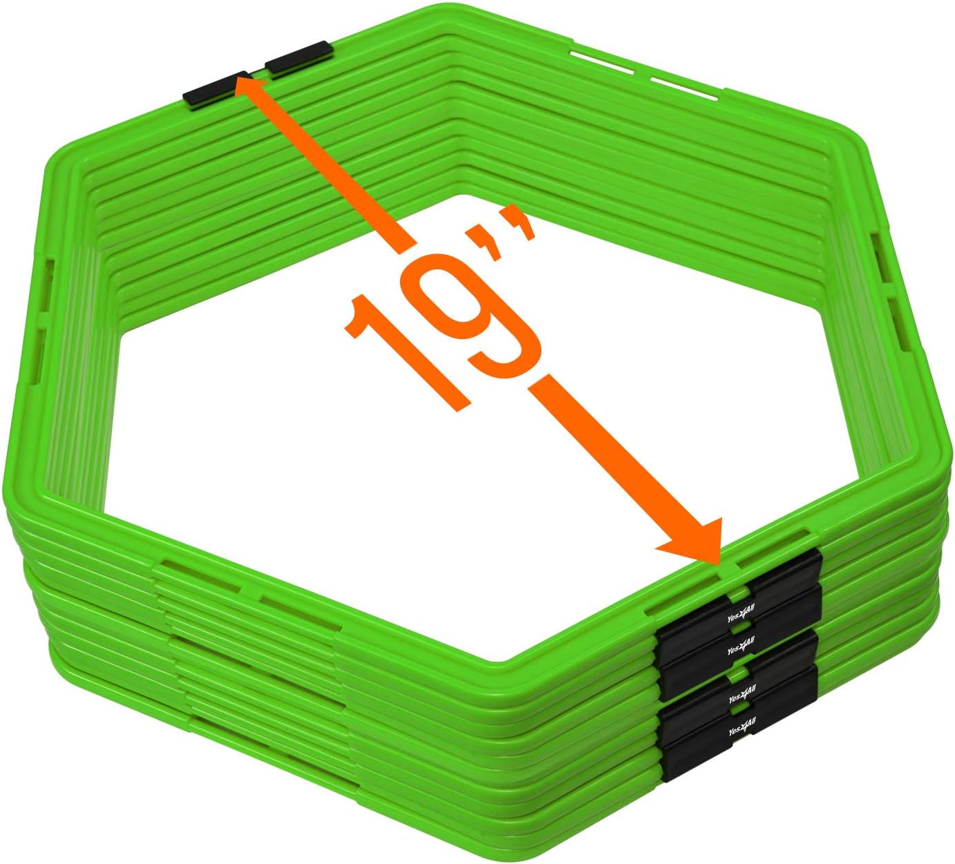 Yes4All Hex Agility Rings/Speed Rings with Carrying Bag – Hexagon Rings, Agility Hurdles for Agility Footwork Training