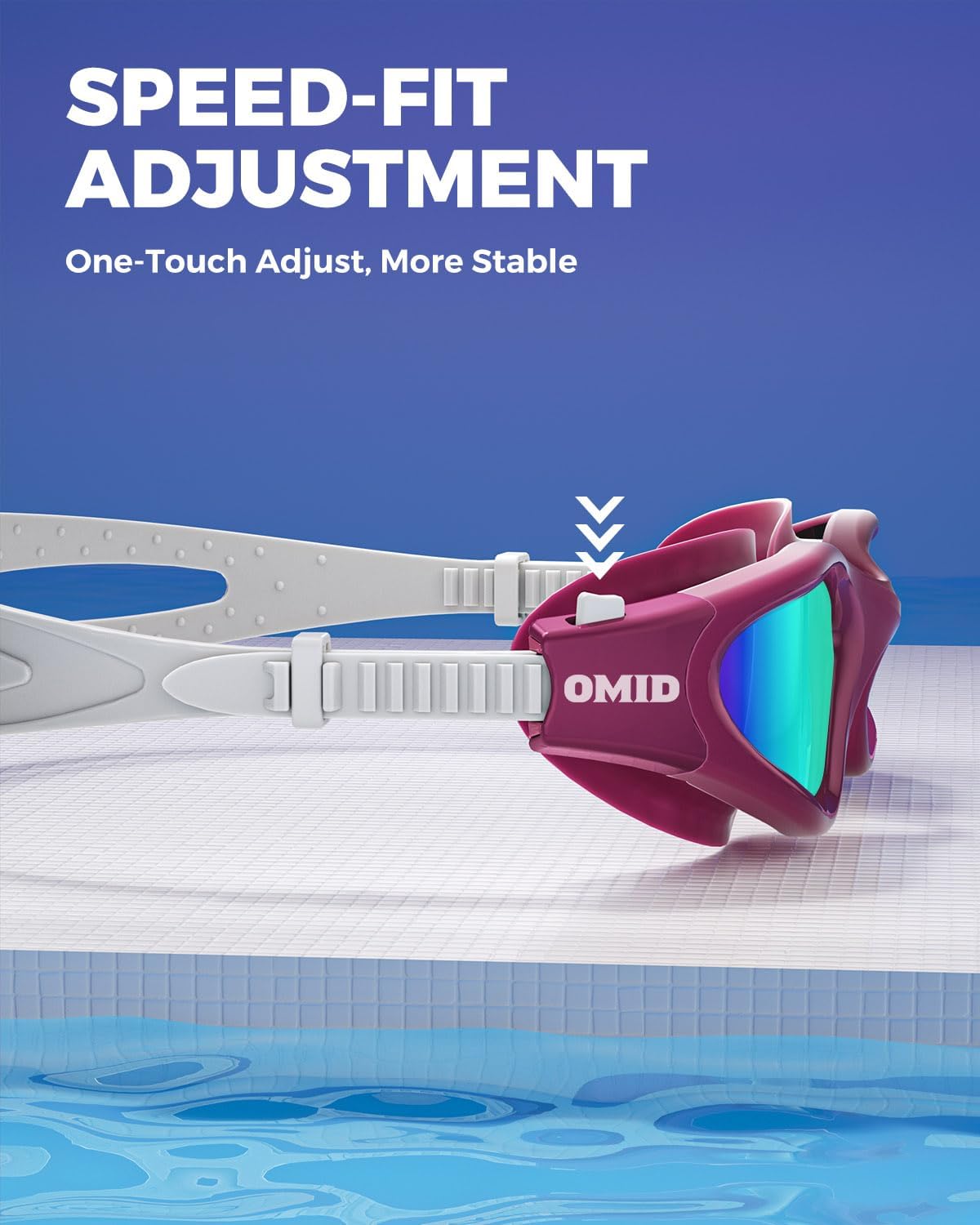 OMID Swim Goggles, P2 Polarized Swimming Goggles for Men Anti-fog Goggles Swimming for Adult Women