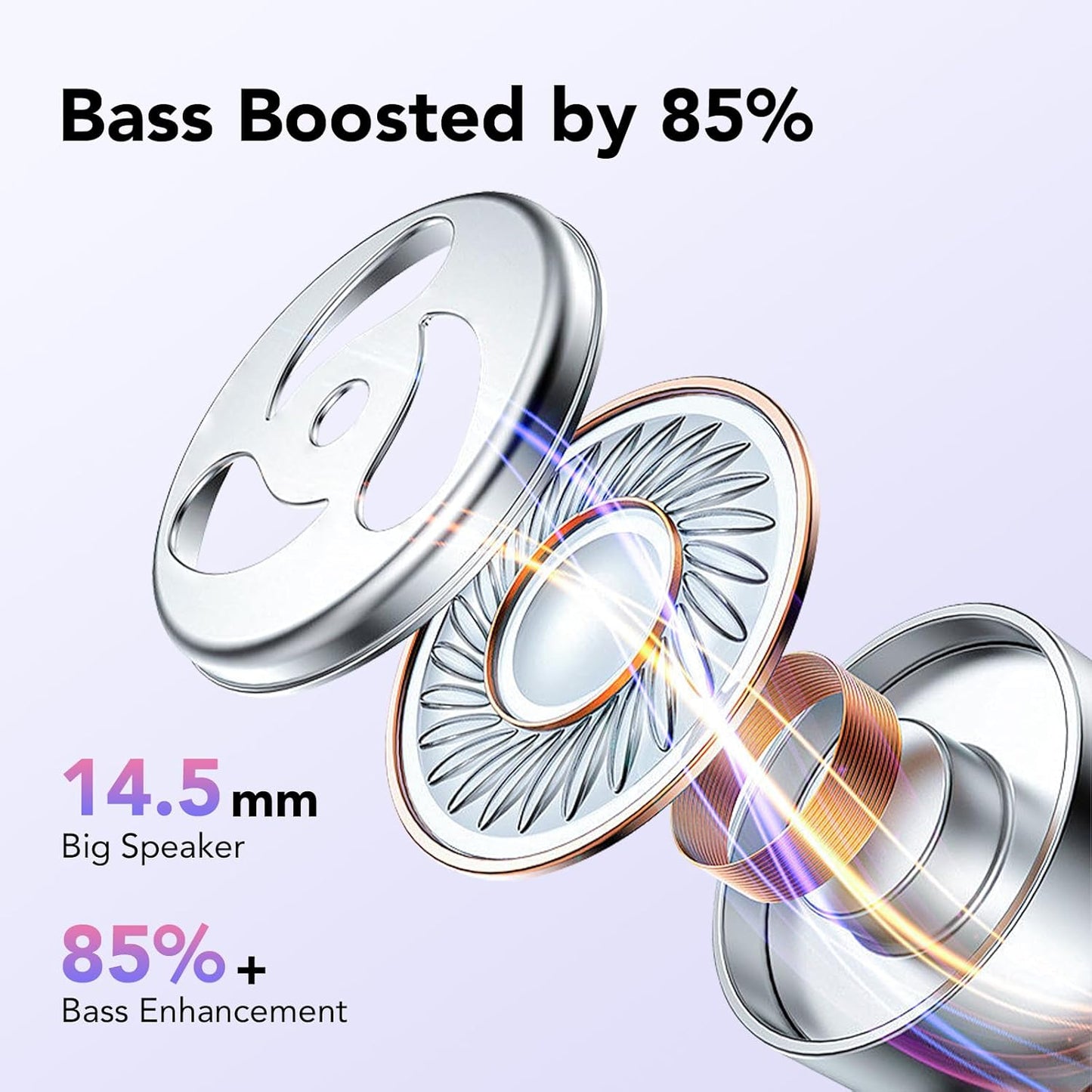 Ear buds Wireless Earbuds Bluetooth 5.3 Headphones 60hrs Playtime with Digital Display Sports Wireless Headphones with Earhook Deep Bass IPX7 Waterproof Over-Ear Earbuds for Android iOS Workout Purple