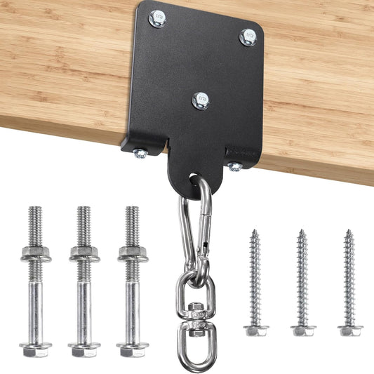 WUWEOT Heavy Bag Hanger, Sturdy Punching Boxing Bag Holder, 360° Rotation Wood Beam Hook Bracket Ceiling Mount for Boxing Muay Thai Training,Aerial Yoga Swing & Hammock