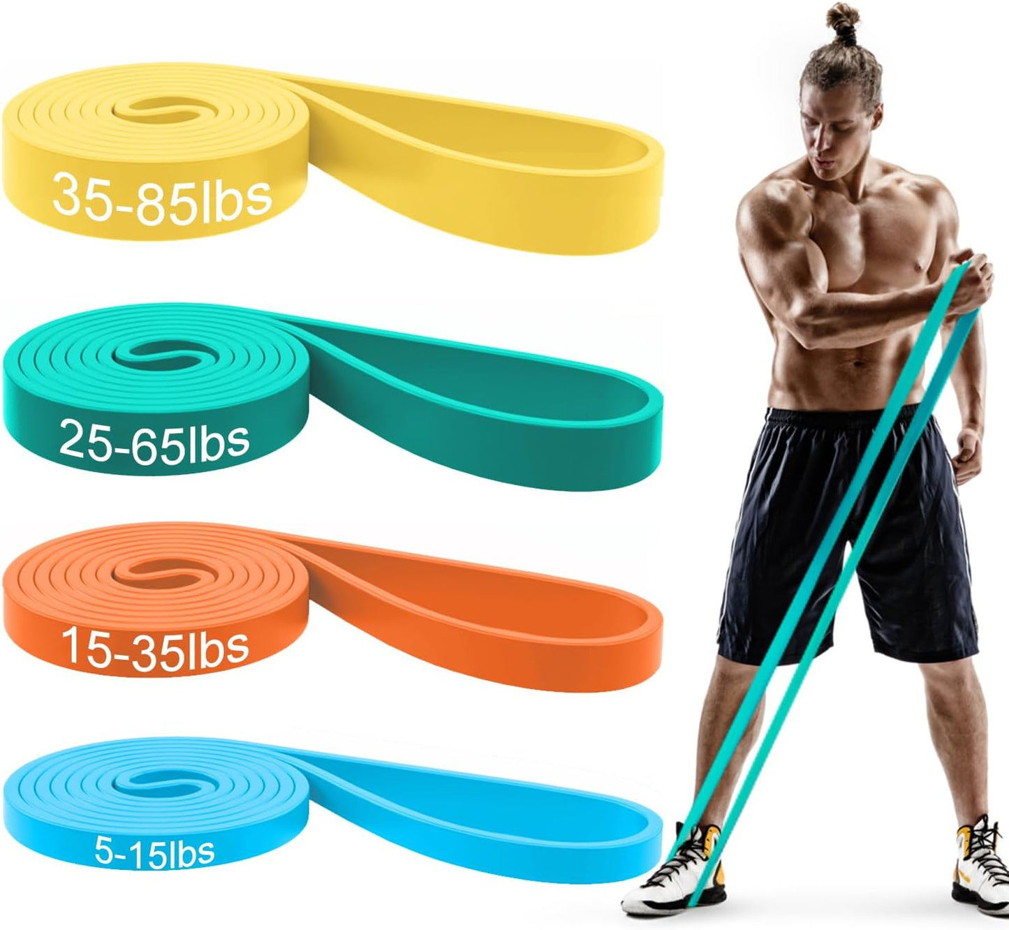 Pull Up Bands, Resistance Bands, Pull Up Assistance Bands Set for Men & Women, Exercise Workout Bands for Working Out, Body Stretching, Physical Therapy, Muscle Training