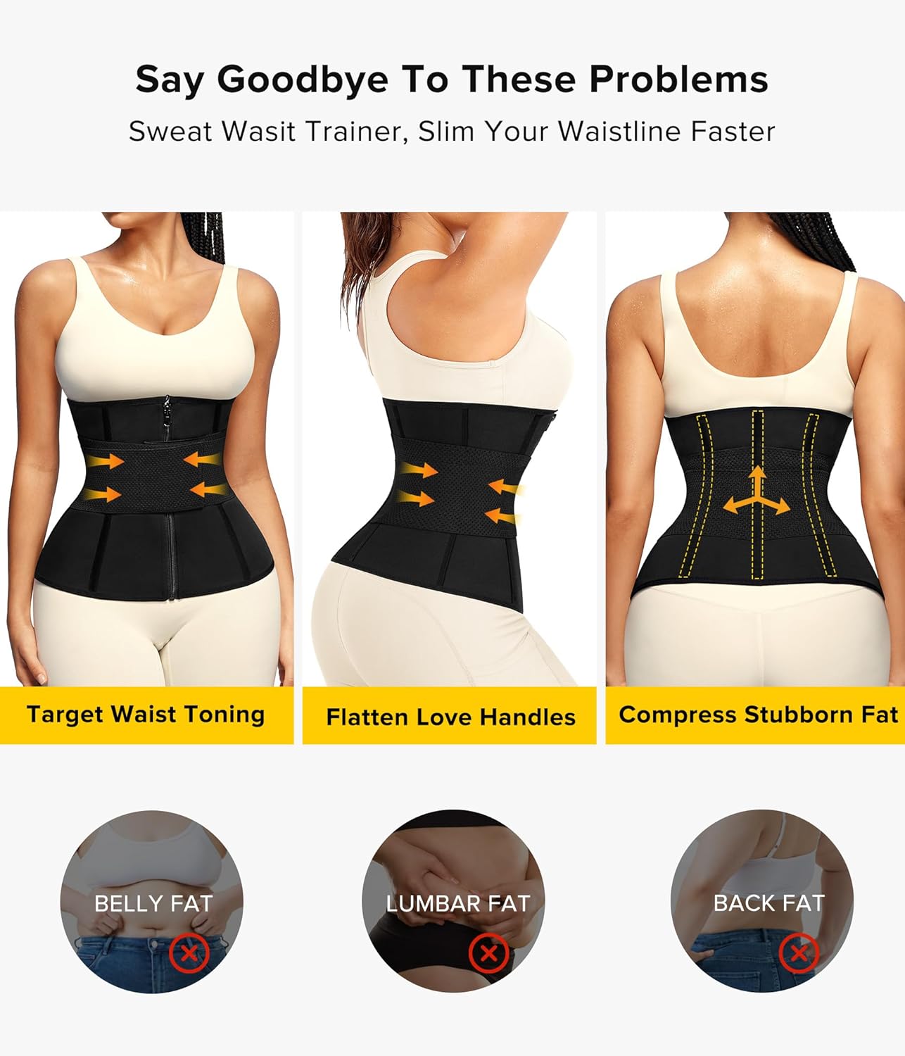 Junlan Sweat Waist Trainer for Women - Sauna Waist Trimmer for Working Out