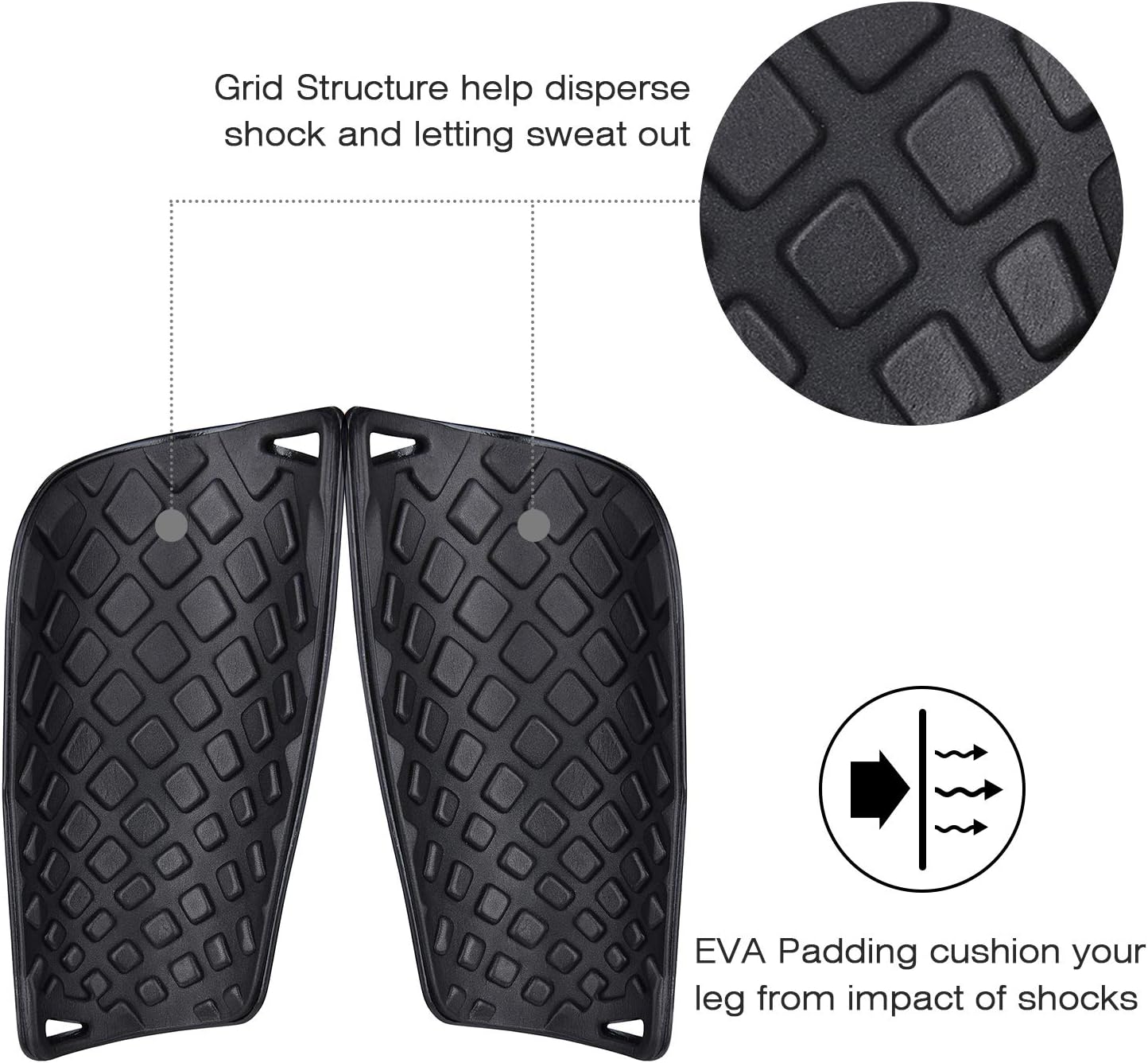 Gonex Soccer Shin Guards for Kids Adult, Youth Boys Girls Shin Guards Slip in Soccer Shin Pad Sleeves Canilleras for Football Games, EVA Cushion Protection Reduce Shocks & Injuries