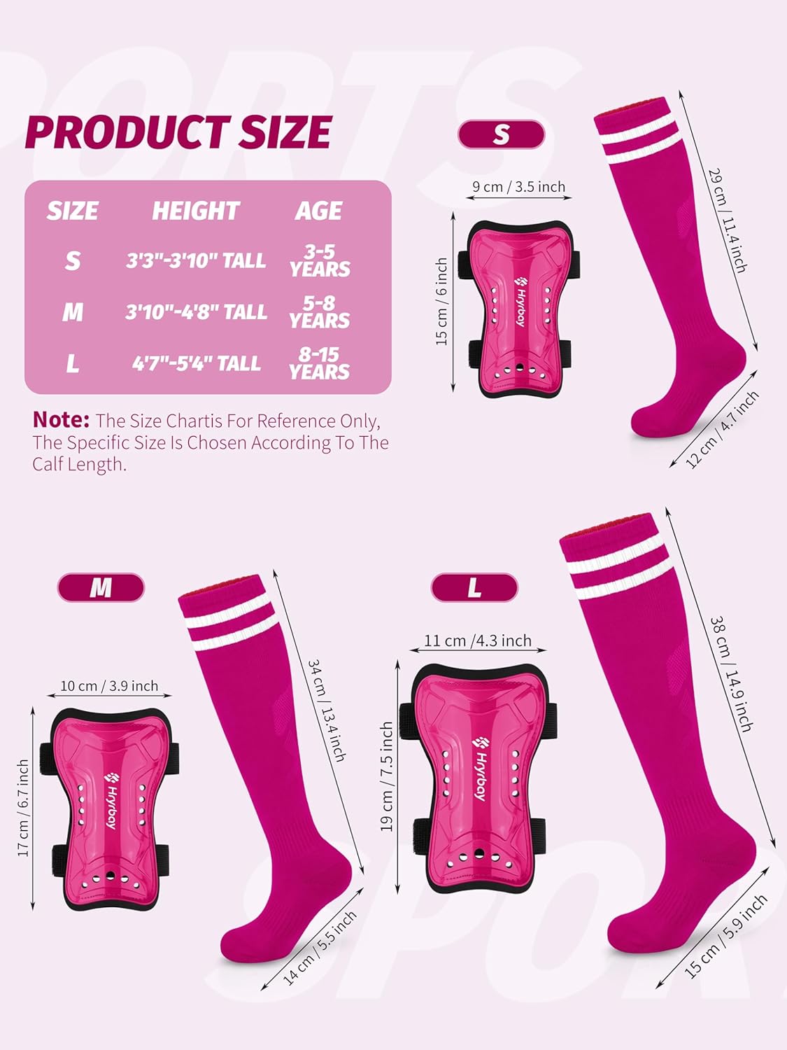 Kids Soccer Shin Guards and Socks Toddler Soccer Shin Pads Protective Defender Gear for 3-15 Years Old Youth Boys Girls