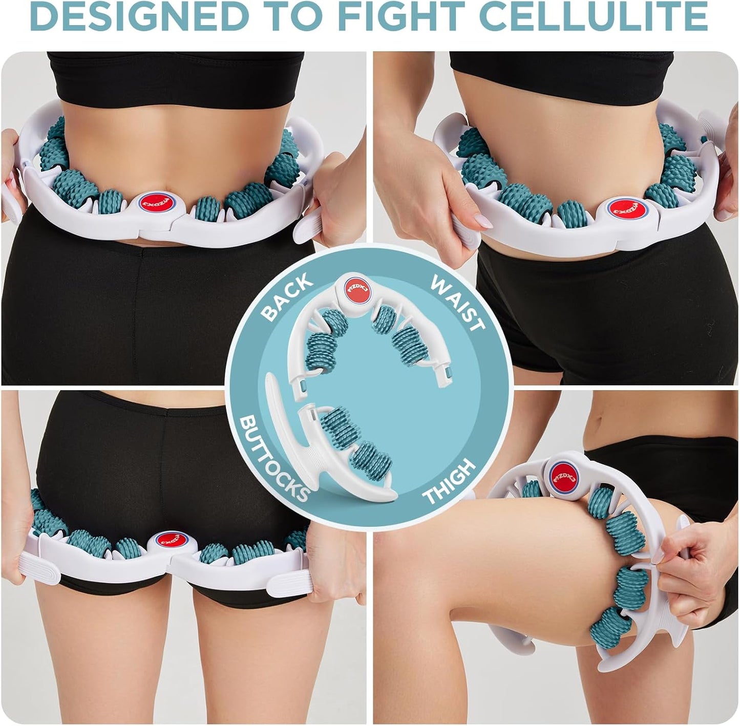 Cellulite Massage Tool Deep Fascia Massager & Dimpled Skin Remover for Legs - Anti-Cellulite Roller Tech with Lymphatic Drainage, Smooth Skin & Pain Relief for Thighs & Buttocks Sculpting