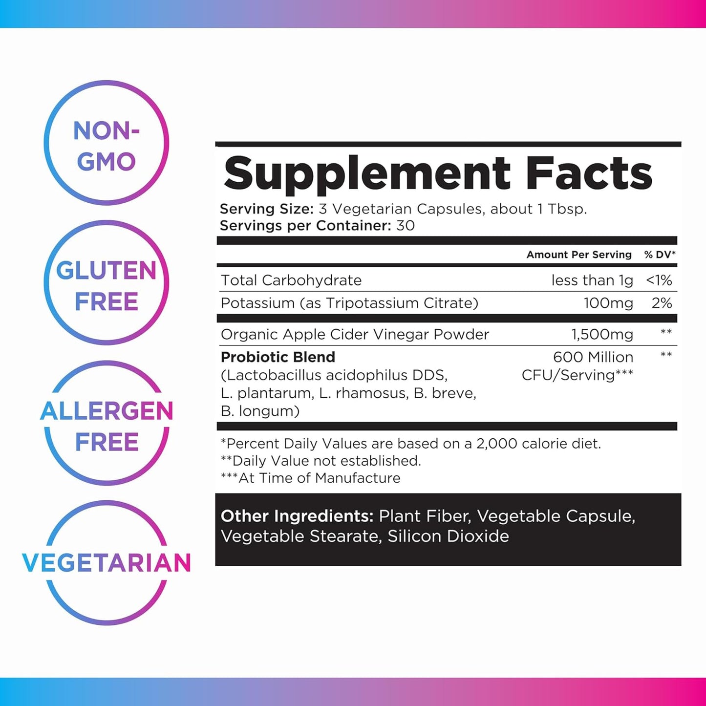 Livingood Daily Apple Cider Vinegar Capsules with The Mother (1500mg) - ACV Pills with Probiotics & Potassium for Women & Men - Supports Gut Health, Digestion, Appetite & Weight - Vegan, 90 Capsules