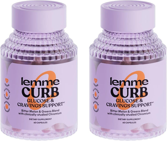 Lemme Curb - Cravings, Improve Carb Metabolism, Weight Management Support, Clinically Studied Chromium Picolinate, Bitter Melon, Ceylon Cinnamon & Greens Superfood - 60 Count (Pack of 2)