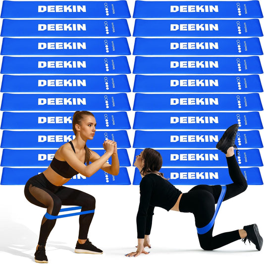Deekin 20 Pcs Resistance Bands Resistance Loop Exercise Bands Exercise Equipment Elastic Drap Ring for Women and Men Home Fitness, Gym, Yoga